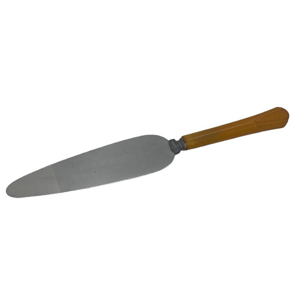 Mid 20th Century Pie Tarte 9 1/4" Server Stainless Steel Blade Celluloid Handle - Picture 7 of 12